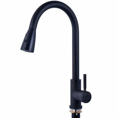 Máy rửa chén ống lồng chải màu đen hiện đại Vòi an toàn không chì