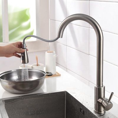 Vẽ bề mặt Vòi bếp không gỉ Kéo xuống Vệ sinh lành mạnh