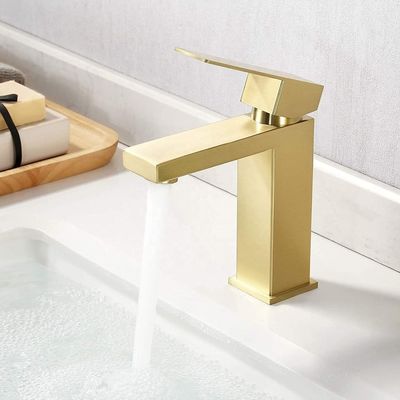 Vòi chậu phòng tắm bằng vàng chải 12L / phút cho tòa nhà văn phòng